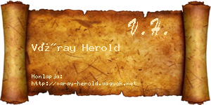 Váray Herold névjegykártya